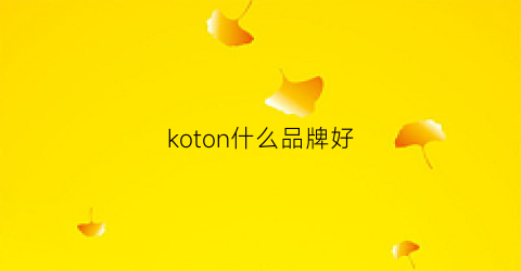 koton什么品牌好(koa品牌)