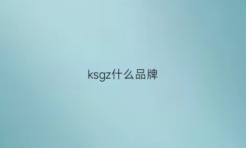 ksgz什么品牌