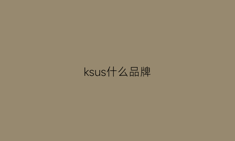 ksus什么品牌(kss是什么品牌)