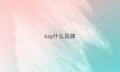 ksy什么品牌(ks什么品牌)