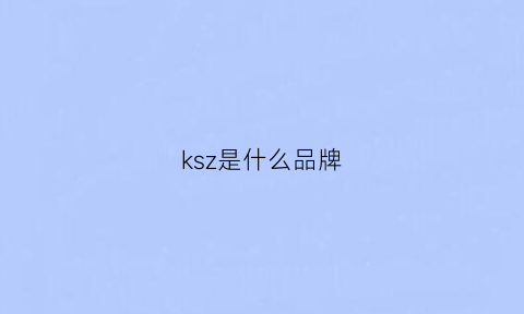 ksz是什么品牌(ks是什么牌子的衣服)