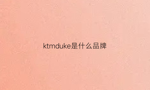 ktmduke是什么品牌