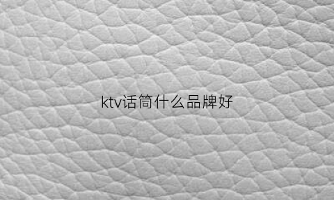 ktv话筒什么品牌好(ktv话筒什么品牌好)