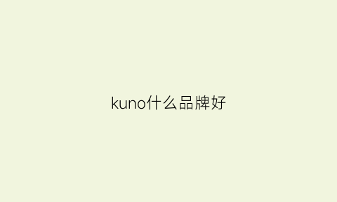 kuno什么品牌好(kuoy什么品牌)