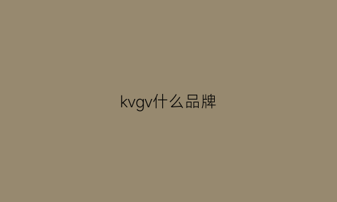 kvgv什么品牌(kvk是什么品牌)