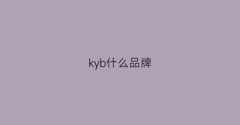 kyb什么品牌(kyb是哪里生产的)