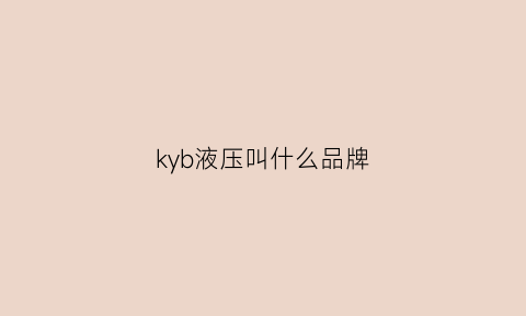 kyb液压叫什么品牌(kyb液压泵流量调整教学图)