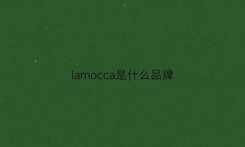 lamocca是什么品牌(lamodin是什么牌子)