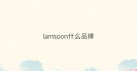 lamsoon什么品牌(lamsed是什么品牌)
