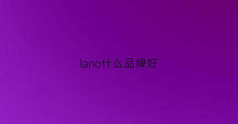 lano什么品牌好(lan是什么品牌)