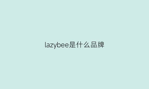 lazybee是什么品牌(lazyzoe是什么牌子)