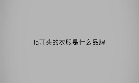 la开头的衣服是什么品牌(la开头是什么品牌的包包)