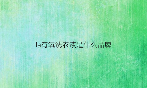 la有氧洗衣液是什么品牌(有氧洗涤剂有哪些产品)