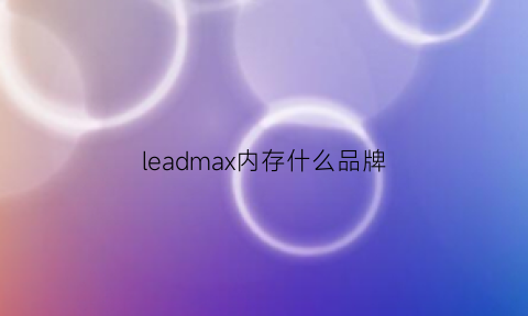 leadmax内存什么品牌(ramaxel内存条参数含义)