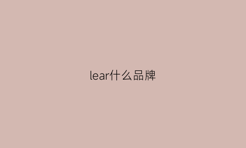 lear什么品牌(ler是什么牌子)