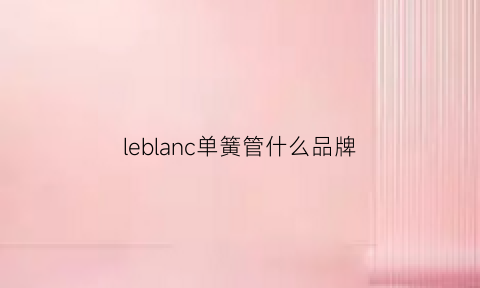 leblanc单簧管什么品牌(lalaland单簧管)