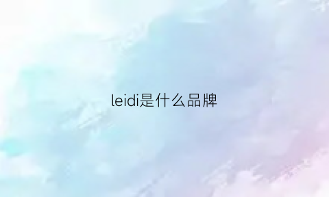 leidi是什么品牌(lewsi是什么牌子)