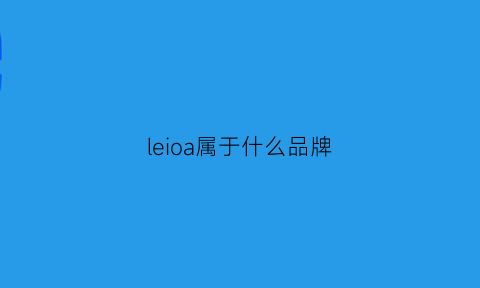 leioa属于什么品牌(leilian是什么品牌)