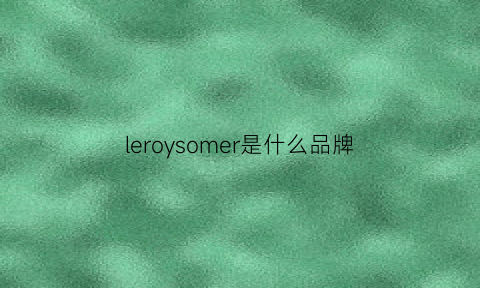 leroysomer是什么品牌(leroysomer是什么牌子)