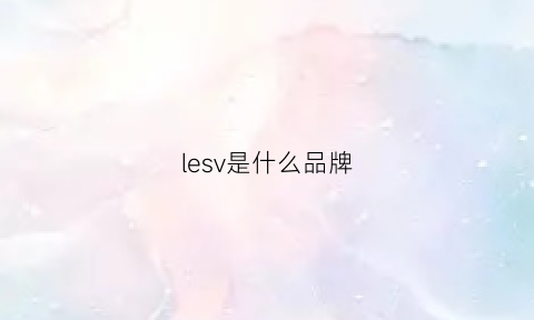 lesv是什么品牌(lessis是什么牌子)