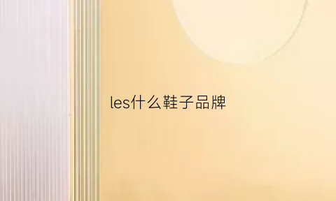 les什么鞋子品牌(la什么品牌的鞋子)