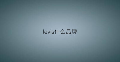 levis什么品牌(levis属于什么档次)