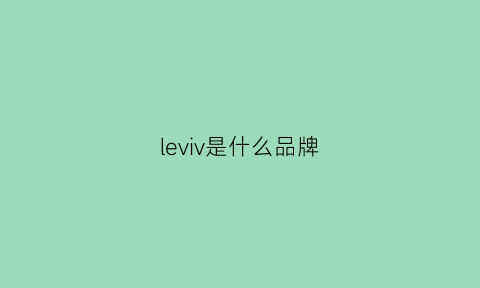 leviv是什么品牌(levi啥意思)