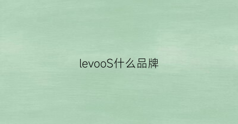 levooS什么品牌(lebooo是什么品牌)