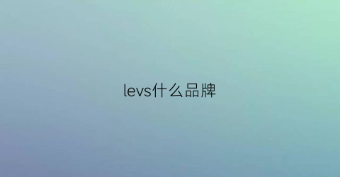 levs什么品牌(levrs是什么牌子)
