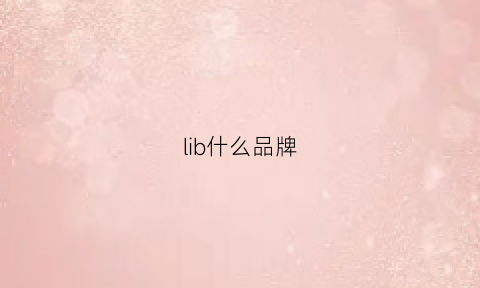 lib什么品牌(lilb是什么牌子)