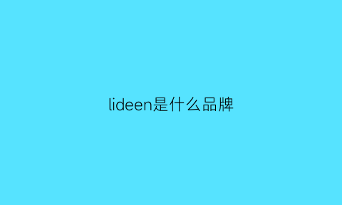 lideen是什么品牌(lidea是什么牌子)