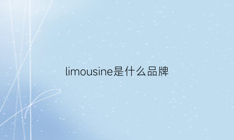 limousine是什么品牌(lissom是什么牌子)