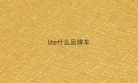 lite什么品牌车(车标lite)