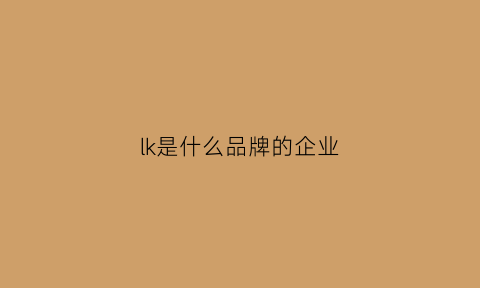 lk是什么品牌的企业