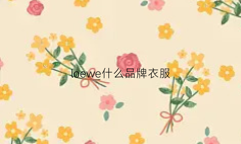 loewe什么品牌衣服(loewe是什么档次的品牌)