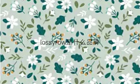 lossyrow是什么品牌(losslo这个牌子怎么样)