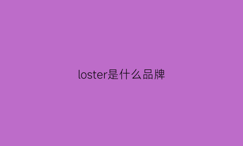 loster是什么品牌