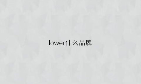 lower什么品牌(lowrisehiphugger是什么牌子)