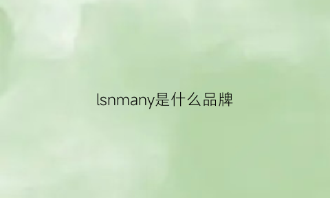 lsnmany是什么品牌(lynn是什么牌子)