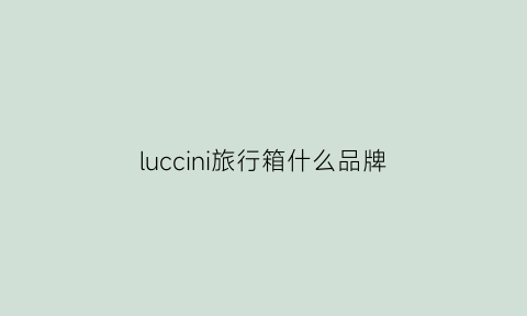 luccini旅行箱什么品牌(旅行箱品牌知乎)