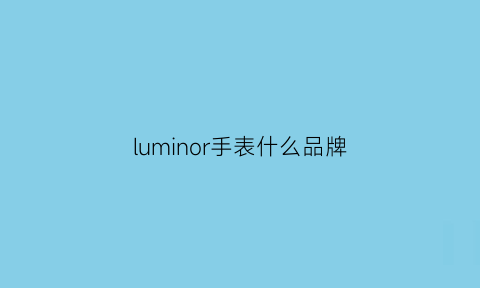 luminor手表什么品牌(luminor手表价格查询)