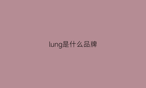 lung是什么品牌(lu是啥牌子)