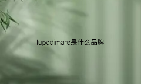 lupodimare是什么品牌(lu是啥牌子)