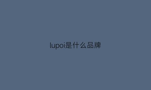 lupoi是什么品牌(lu是啥牌子)