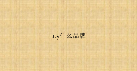 luy什么品牌(luys是什么牌子)