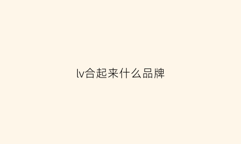 lv合起来什么品牌