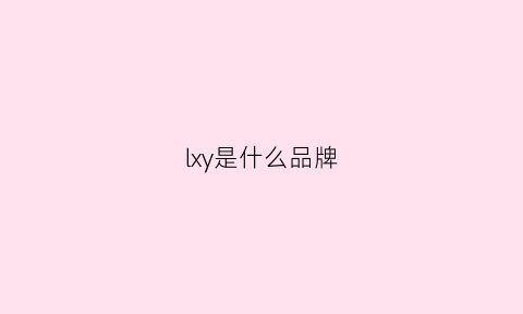 lxy是什么品牌(lx是什么牌子)