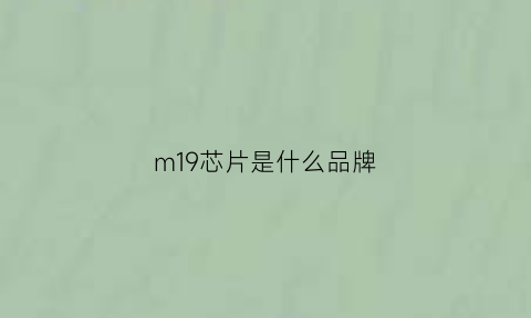 m19芯片是什么品牌(m1芯片百度百科)