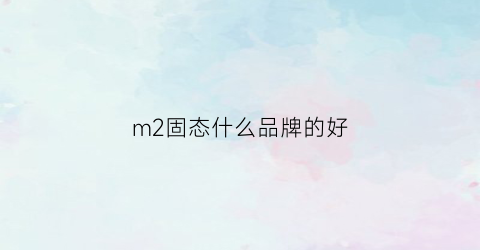 m2固态什么品牌的好(m2固态什么品牌的好一点)