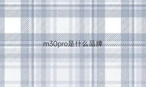 m30pro是什么品牌(m30pro是啥手机)